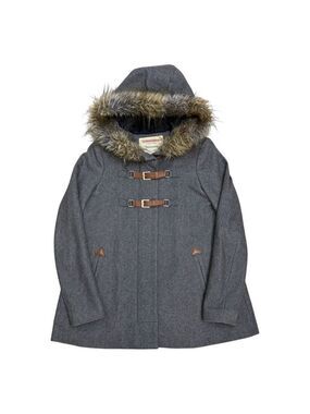 ANTHROPOLOGIE CARTONNIER Wool Faux Fur Winter Casual Jacket Coat Womens 2